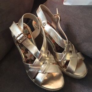 Gold Wedges Cork Bottom